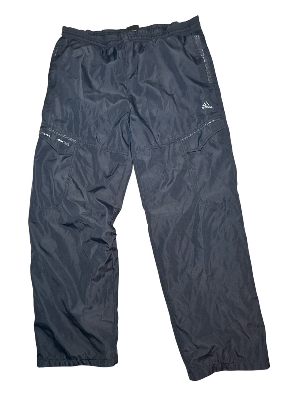 adidas Men's Windbreaker Baggy Track Pants Black Large